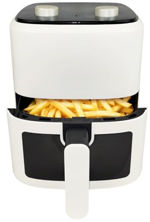5.5 L Air Fryer Uses No Oil, Air Fry, Max Crisp, Roast, Bake, Reheat, Dehydrate, Non-Stick, White 1350 W