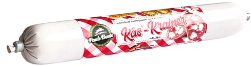 Pauls Beute Premium Trainingswurst für Hunde | Schnittfeste Hundewurst | Mit 30 % hochwertigem Bergkäse | 100g x 28 Stück | Käse Leckerli für Hunde | Ohne Zusatzstoffe | Getreidefreier Snack