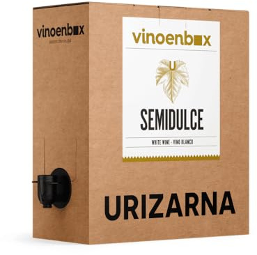 Vinoenbox, Vino Blanco Semidulce Bag-in-Box 10 Litros – Vino afrutado en caja con grifo, Práctico, sostenible y de larga conservación (Equivale a 13 botellas)
