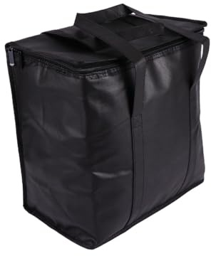 DEARMAMY Isolierte Lunchtasche aus Aluminiumfolie mit Großer Kapazität Leichte Thermotasche für Bento und Picknick Praktische Isoliertasche für Camping und Outdoor Einsatz Schwarz