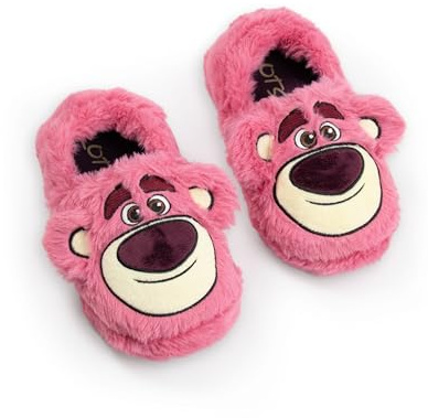 Disney Toy Story Lotso Mädchen-Hausschuhe, rosa, zum Hineinschlüpfen | Flauschige für bequemes Zuhause | Charakter- für drinnen | Lustige Kinderhausschuhe Fanartikel