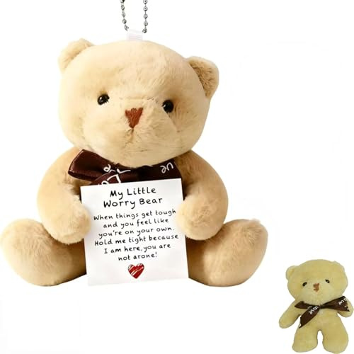 ZWWOGE Glücksbärchi Sorgenfresser Bär Das Besondere Geschenk Für Gute Freunde Um Ich Denk An Dich Zu Sagen Mädchen Brid Geschenk Geburtstag Urlaub Treffen Abschied DIY mit Leichten Abweichungen
