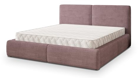 Masseno Polsterbett FELURO P 200x200 cm, Doppelbett, Bettkasten, Stauraum, Lattenrost Und Kopfteil - Wrzosowy, POSO 130