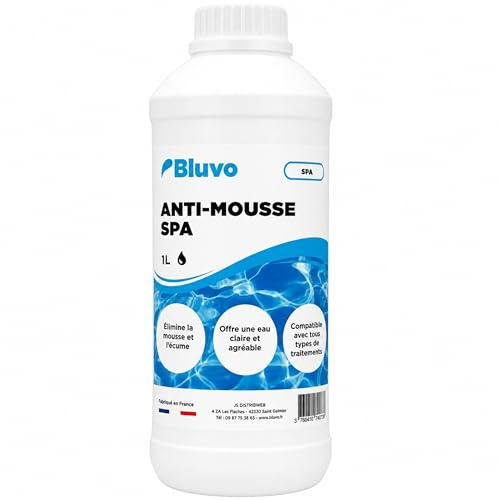 Bluvo Anti Mousse et Écume pour Spa – Élimination Rapide | Produit d’Entretien 1L | Fabriqué en France