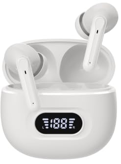 Bluetooth Kopfhörer, Kopfhörer Kabellos Bluetooth 5.3 mit 72std Spielzeit, ENC Noise Cancelling Wireless Earbuds Tiefer Bass, Touch Control, IP7 Wasserdicht Ohrhörer LED-Anzeige für Arbeit/Studium