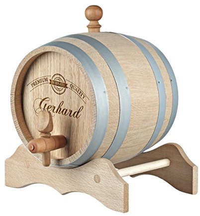 polar-effekt Barilotto di legno da 2 litri personalizzato con incisione del nome – regalo originale – Barile di rovere per whisky o vino – Idea regalo per uomini – Motivo Premium Label