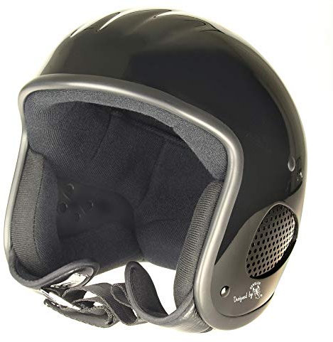 Bores SRM Slight 3 Jethelm, Designed by Gensler, CE-EN1077 Sportprüfung Ohne ECE, Schwarz-Glanz, Größe M 53-54 cm