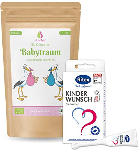 JoviTea® Set mit Babytraum Bio Tee + Ritex Kinderwunsch Gleitmittel - ideale Kombination aus Gleitgel und natürlichem Babytraum Tee