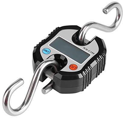 Digital Kranwaagen, Hakenwaage Mini tragbare Hängewaage mit LCD Anzeige für Reisen Koffer, Fischerei, Jagd im Freien(Schwarz)