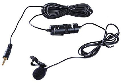 BOYA by-M1 Lavalier, Omnidireccional de Solapa, Micrófono de Condensador, para iOS, para Smartphone Android, para Cámaras DSLR