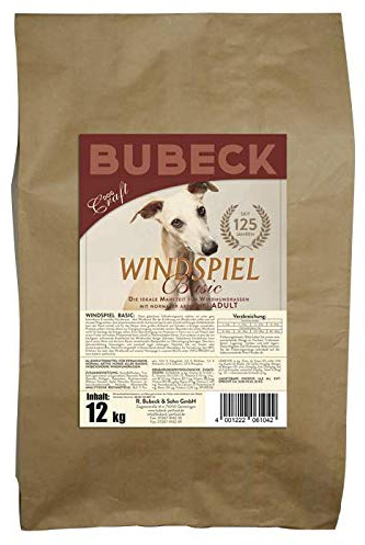 seit 1893 Bubeck Trockenfutter getreidefrei | Vollnahrung für Windhunde | mit Truthahn & Reismehl | gebackenes Hundetrockenfutter
