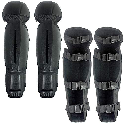 SPARES2GO Rodilleras y espinilleras de jardinería (talla única, negro, 2 pares)