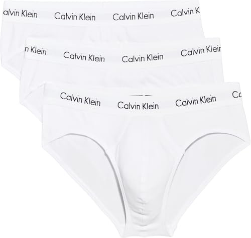 Calvin Klein Herren 3er-Pack Slips 3 PK Hip Brief mit Stretch, Weiß (White), XS