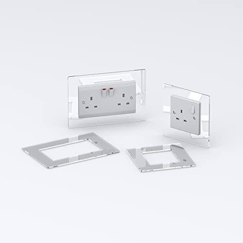 Double/Single Socket Switch Surround/Acrylic Finger Plate (Single, Clear)