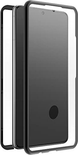 Black Rock - Hülle 360 Grad Glass Case Passend für Samsung Galaxy S21 FE 5G I Handyhülle, Magnet Verschluss, Durchsichtig (Transparent mit schwarzem Rahmen)