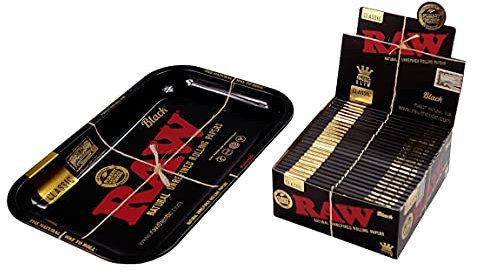 Spar-Set 1x Box RAW Black King Size Papers + 1x RAW Black Roll-Unterlage SMALL