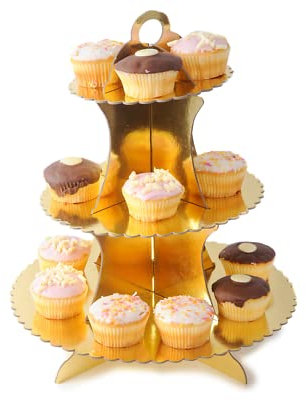 Vision4ever 3 Tier Gold Cake Stand Cupcake Holder Cardboard Silver Gold Rose Gold Kid Party
