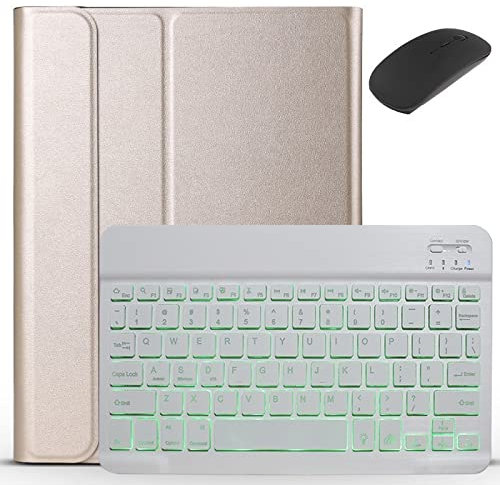 HHF Pad accesorios Para Samsung Galaxy Tab A7 10.4 2020 SM-T500 SM-T505, Funda de teclado de retroiluminación con ratón inalámbrico de teclado con retroiluminación de ratón inalámbrico Para Samsung Ga