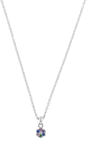 s.Oliver 2034171 Mädchen Collier Blüte Silber Bunt 40 cm