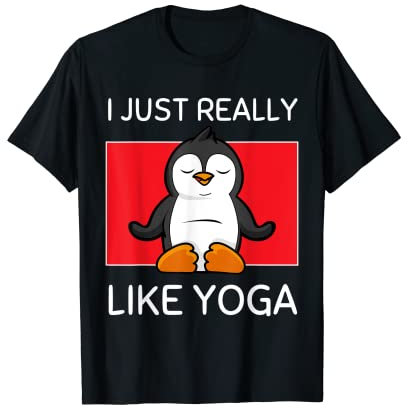 Netter Namaste Pinguin Ich mag Yoga Pilates einfach wirklich T-Shirt