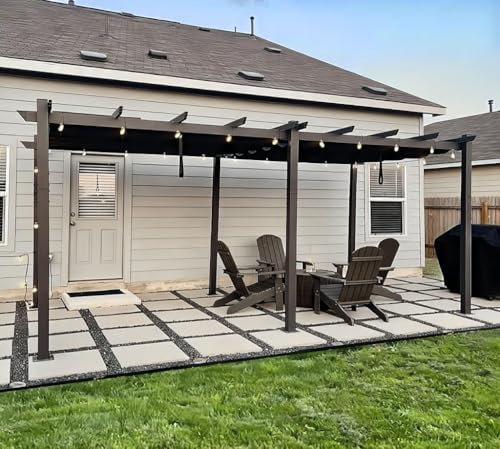 PURPLE LEAF Pergola Aluminium 5,5 x 3 m Tissu Teint en Fil, Pergolas pour Terrasse Extérieur, Pergola Jardin Extérieur Toit Coulissante, Pavillon de Jardin, Gris