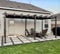 PURPLE LEAF Pergola Aluminium 5,5 x 3 m Tissu Teint en Fil, Pergolas pour Terrasse Extérieur, Pergola Jardin Extérieur Toit Coulissante, Pavillon de Jardin, Gris