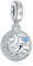 NINGAN 925 Sterling Silber Dolphin Anhänger länzender blauer Edelstein Anhänger passend für Damen Armband Halskette