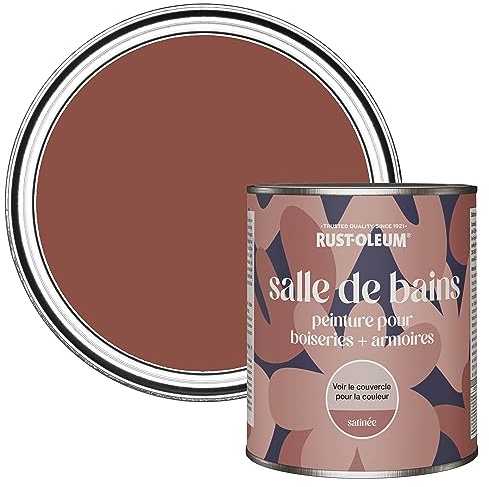 Rust-Oleum Red Moisture Resistant Bathroom Wood and Cabinet Paint in Satin Finish - Fire Brick 750ml