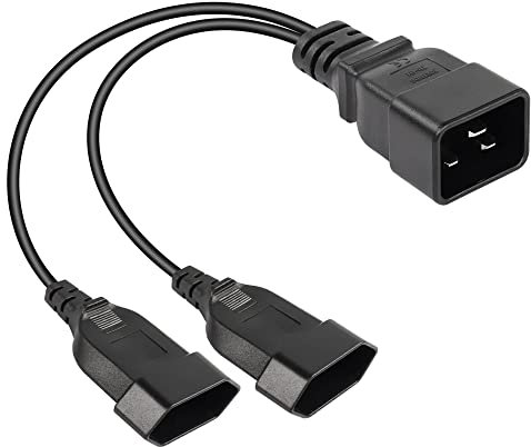 SinLoon C20 auf 2 X Euro Y Splitter Stromkabel IEC 320 C20 Stecker auf 2 Euro Buchse AC Konvertierungskabel Geeignet für USV PDU PSU Etc