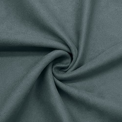 DESHOME Teknofibra 15 Meter - Stoff als Meterware aus schmutzabweisend Microfaser-Wildleder Stoff für Sofas, Kissen, Polster Dunkelgrau