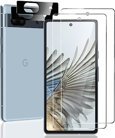 Phlleyaa Schutzfolie für Google Pixel 7A für Panzerglas Folie 2 Stück Displayschutz mit 2 Stück Kamera Schutzfolie,9H Härte Bläschenfrei Anti- Kratzer Panzer Schutz Glas für Google Pixel 7A
