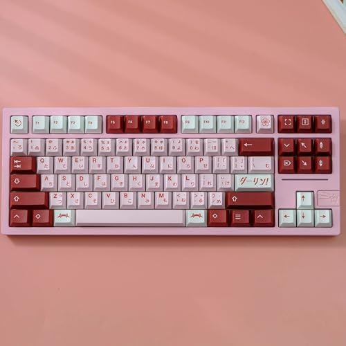DucKey Darling 02 Pink Keycap, Japanese Anime Cherry Profile Keycap For Mechanical Keyboard