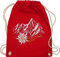 Turnbeutel Rucksack - Kompatibel mit Oktoberfest Tasche - Edelweiß Berge Wandern Wanderlust Berg ruft Alpen - Unisize - Rot - trachtenrucksack bayrische bergen baumwollrucksack trachtentaschen