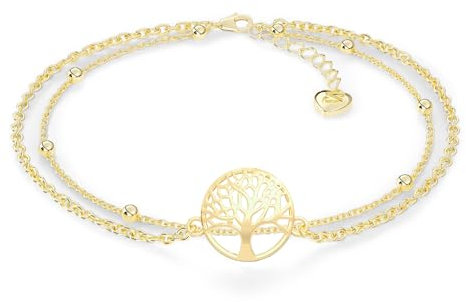 SERASAR Bracelet de Cheville Life pour Femme Plaqué or 18 Carats Chaine Plaque Cadeau Bijoux Soeur Maman