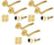 HANDLEZONE® 3 Sets Neemo Internal Door Handles on Rose Lever Latch Packs with Ball Bearing Hinges - Brushed Brass