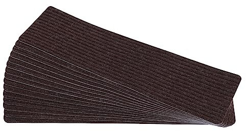 15-Pack Non-Slip Carpet Stair Treads for Steps, 8x30in Slip Resistance Indoor Peel & Stick Stair Treads, with Non Skid Rubber Backing Removable Washable Step for Elders, Kids, Dogs (Dark brown)