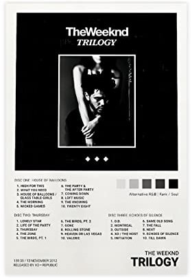 MEZUMI Sänger The Weeknd Trilogie Album Cover Leinwand Poster Wandkunst Dekor Druck Bild Gemälde für Wohnzimmer Schlafzimmer Dekoration ungerahmt 30 x 45 cm