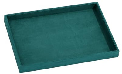 budiniao Bandeja de exhibición de Tela de Terciopelo Hecha a Prueba de arañazos, Almacenamiento para el hogar, bandejas apilables para joyería, Bandeja para presentación de joyería, escaparate, Verde