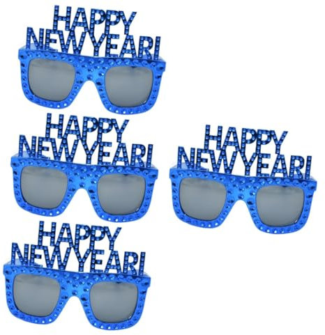 Warmhm 4stücke Partybrillen Für Silvester Lustige Happy Year Eyeglasses Für Erwachsene Bunte Verkleidungsbrille Für Neujahrsfeiern Cosplay Und Karneval