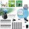 Kit di irrigazione a goccia da 131 piedi/40 m, 25 pezzi, con timer automatico, kit di controllo del prato per piante