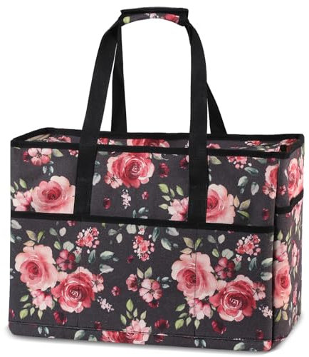 DEWUR Strandtasche XXL Familie Groß Badetasche Shopper mit Reißverschluss Wasserdicht 40L Mehrere Taschen mit Nasstasche für Strand Reise Schwimmen Fitnessstudio(Rosa)