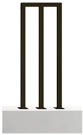 SCGSJZH M-förmige Handläufe, rutschfestes Treppengeländer, bodenmontage schmiedeeisernes Geländer für Innen, Außen, Dachboden, Balkon, Korridor, Villa, Schwarz (90cm)