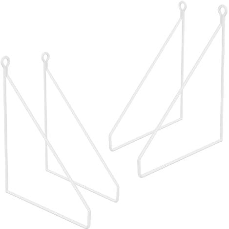 ML-Design 4 Stück Regalhalterung 200 mm, Weiß, Metall, Dreieckige Regalhalterungen, Schwebe Regalwinkel, Draht Wandhalterung, Regalträger für Wandmontage, Wandregal Wandkonsole Hängeregal Regalstütze