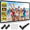 Pantalla Proyector 60 Pulgadas,HOPFROG Tela Proyector Portatil 16:9 4K HD Antiarrugas Projector Screen Doble Cara Pantalla Cine Pared para Patio Exterior Camping Teatro