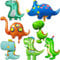 Wenweo 7 Stück Große Dino Luftballon，Folienballon Geburtstag Können mit Helium Gefüllt Werden，Dino Ballon Können für Dino Deko Kindergeburtstag, Dino Party Deko und Normales Spielen Verwendet Werden.