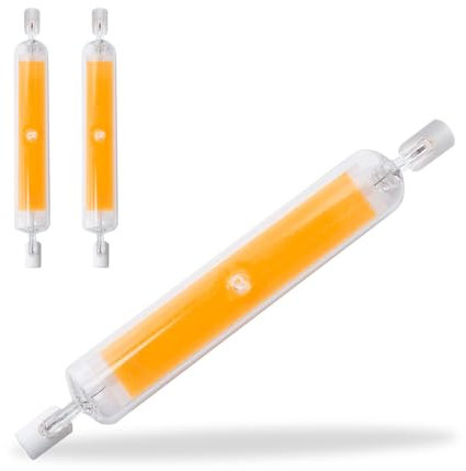 Ampoule R7S LED 118mm Dimmable,LED COB Ampoules Blanc Chaud 3000K,2000LM Pas de Scintillement,118mm 20W Ampoule Équivalent Ampoule Halogène J118 200W,Éclairage à Faisceau 360 °,AC 220-240V,Lot de 2