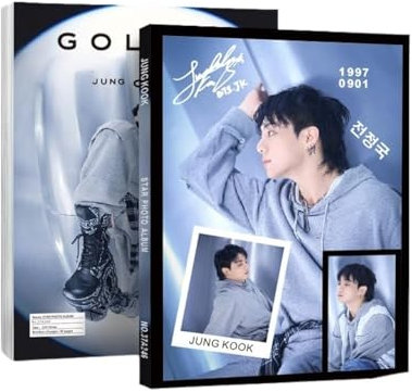 KPOP BTS JUNGKOOK 37A246-JK Fotoalbum mit Peripheriegeräten, goldfarben