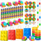 Building Block Decorazioni per Feste di Compleanno, 62pcs Blocchi di Costruzione Gadget Compleanno Set - Portachiavi Mattoncini Sacchetto Adesivi etc Decorazioni Compleanno Blocchi Bomboniere