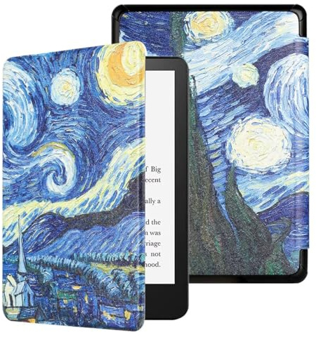 CIAOYE Compatible with 6 Kindle Paperwhite Case (5th/6th/7th Generation, 2012-2016), Hand Strap Hard Shell Cover with Smart Auto Wake/Sleep for Kindle Paperwhite 1/2/3 E-Reader, Starry