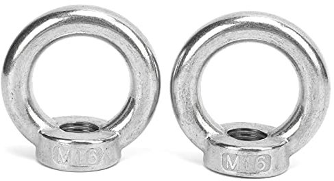 Augenmuttern, 2 Stück Edelstahl-Hubring-Innengewindemuttern Schlaufenmutter Augenschraubenmutter für Yachten Motorboote Schiffe (M16)